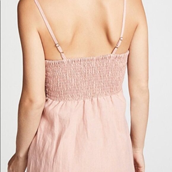 Faithfull the brand pink linen Rodeo mini Dress size medium - Picture 6 of 15